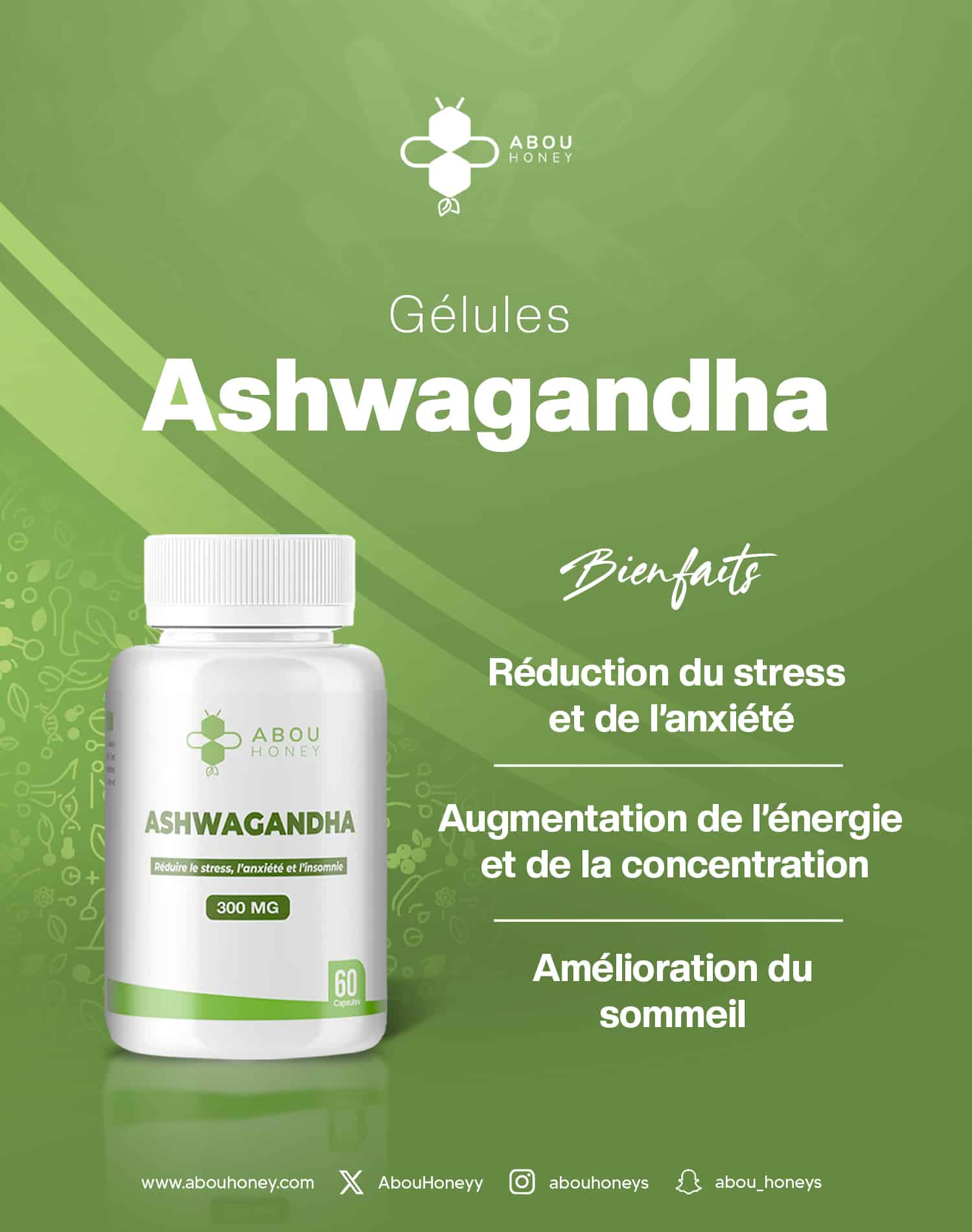 Ashwagandha – Gélules d’extrait de racine – 60 gélules