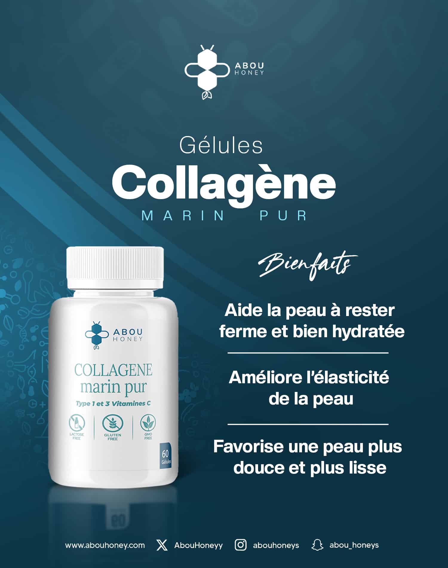 Collagène marin – Peptides de collagène hydrolysé – 60 gélules